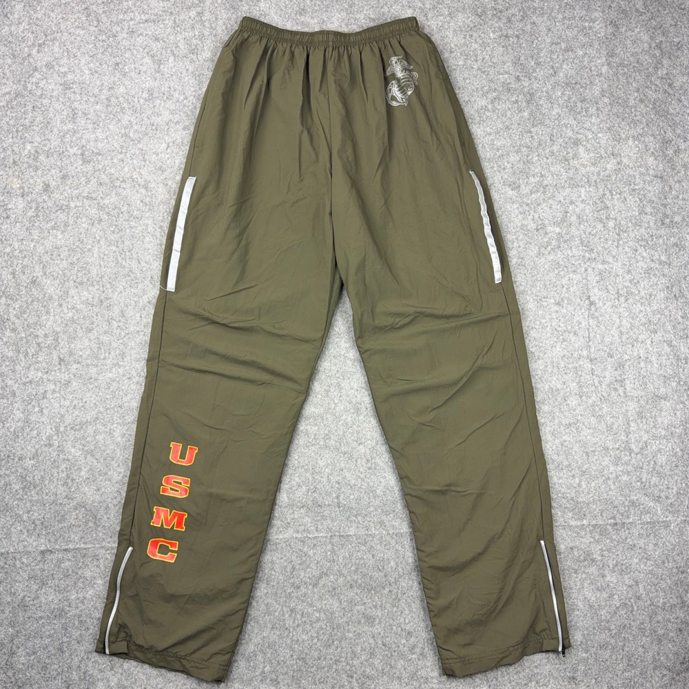 New Balance USMC Marine PT Pants Mens Small Olive Green Nylon Military USA